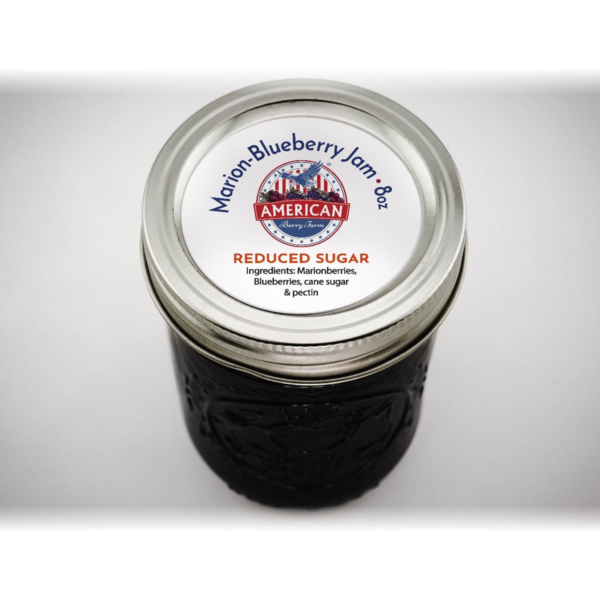 Marion-Blueberry Reduced Sugar Jam 8oz jar, American Berry Farm
